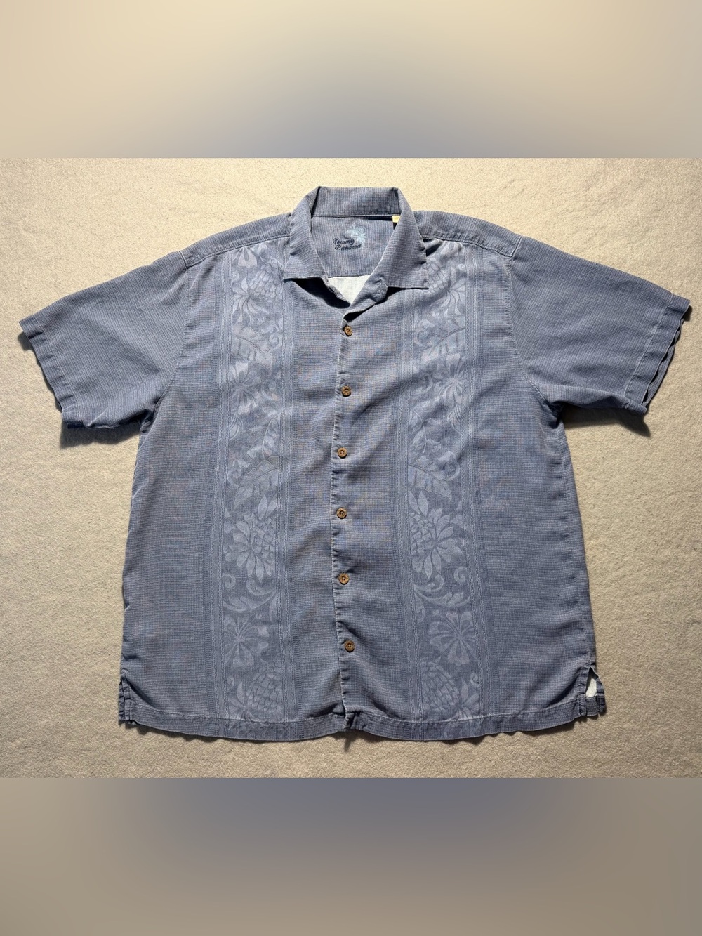 Tommy Bahama Hana Rue Camp Shirt Mens XL Blue Hawaiian Tropical Button Up